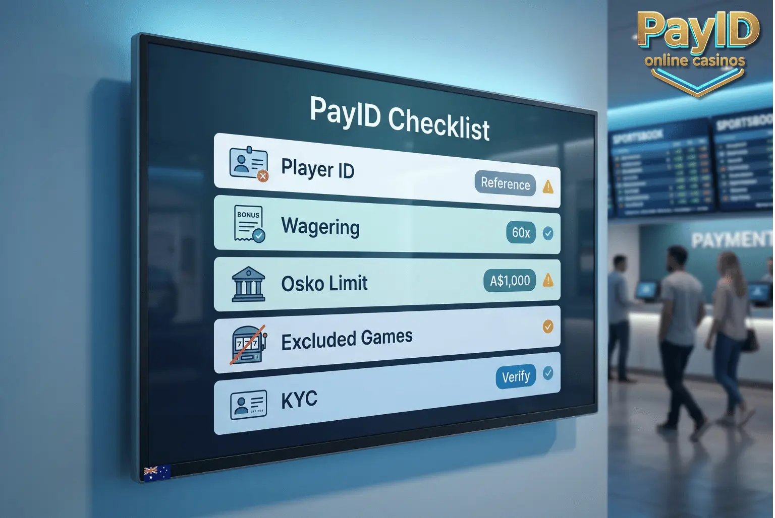 PayID casino mistake warning about missing player ID in the transfer reference field